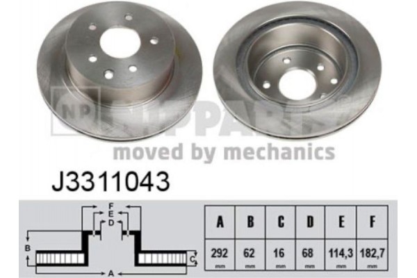 Nipparts Δισκόπλακα - J3311043 Nipparts Δισκόπλακα - J3311043