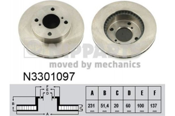 Nipparts Δισκόπλακα - N3301097