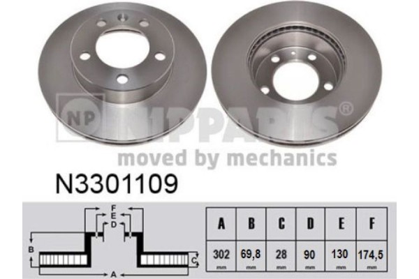 Nipparts Δισκόπλακα - N3301109