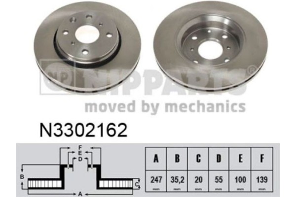 Nipparts Δισκόπλακα - N3302162