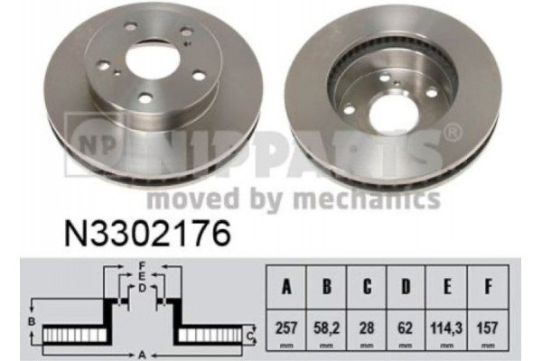 Nipparts Δισκόπλακα - N3302176