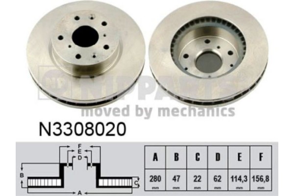 Nipparts Δισκόπλακα - N3308020