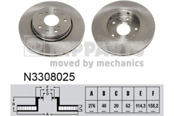 Nipparts Δισκόπλακα - N3308025 Nipparts Δισκόπλακα - N3308025