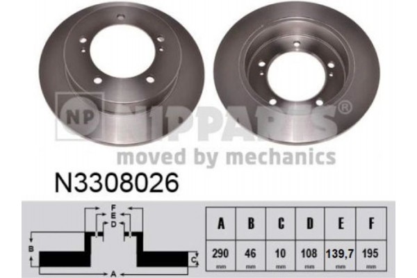Nipparts Δισκόπλακα - N3308026 Nipparts Δισκόπλακα - N3308026