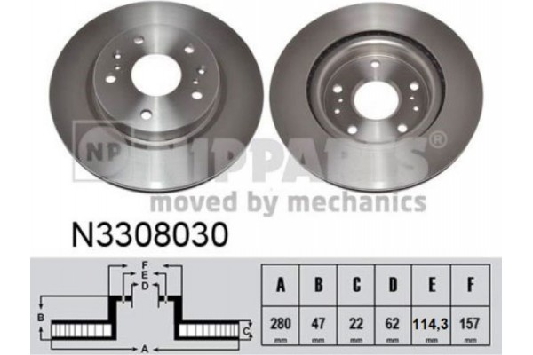 Nipparts Δισκόπλακα - N3308030