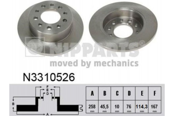 Nipparts Δισκόπλακα - N3310526 Nipparts Δισκόπλακα - N3310526