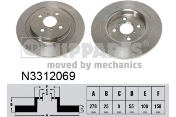 Nipparts Δισκόπλακα - N3312069 Nipparts Δισκόπλακα - N3312069