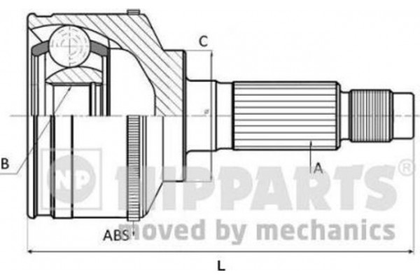 Nipparts Σετ άρθρωσης, Άξονας μετάδ. κίν. - J2820500