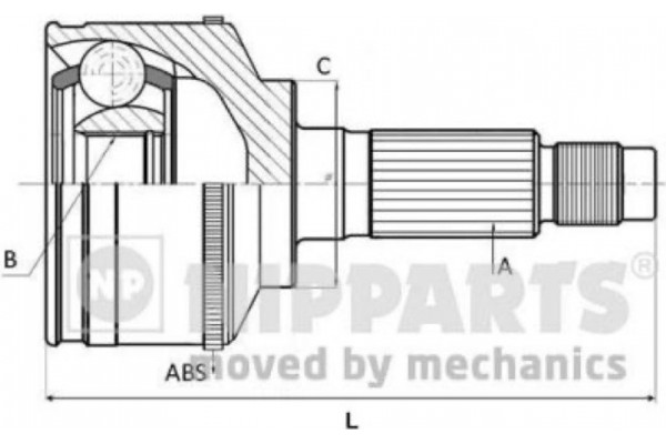Nipparts Σετ άρθρωσης, Άξονας μετάδ. κίν. - J2820500 Nipparts Σετ άρθρωσης, Άξονας μετάδ. κίν. - J2820500