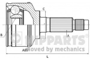 Nipparts Σετ άρθρωσης, Άξονας μετάδ. κίν. - N2820326