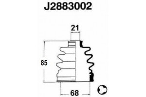 Nipparts Σετ φούσκες, Άξονας μετ. κίν. - J2883002