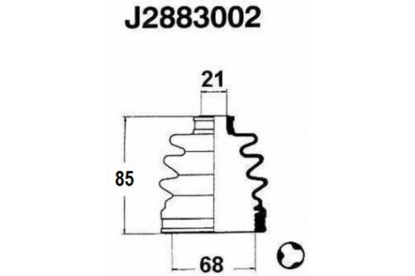 Nipparts Σετ φούσκες, Άξονας μετ. κίν. - J2883002 Nipparts Σετ φούσκες, Άξονας μετ. κίν. - J2883002