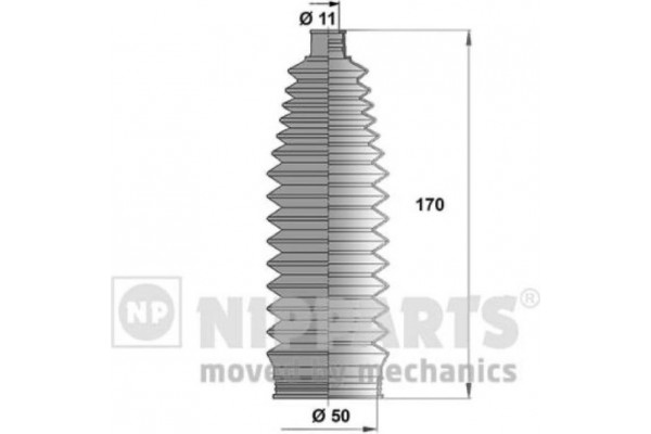 Nipparts Σετ φούσκες, Τιμόνι - J2842016 Nipparts Σετ φούσκες, Τιμόνι - J2842016