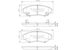 Nipparts Σετ τακάκια, Δισκόφρενα - J3600309