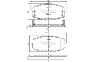 Nipparts Σετ τακάκια, Δισκόφρενα - J3600319