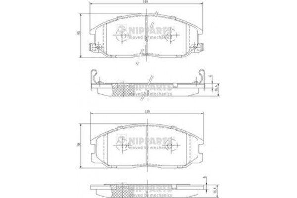 Nipparts Σετ τακάκια, Δισκόφρενα - J3600526