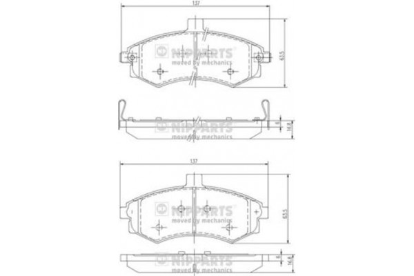 Nipparts Σετ τακάκια, Δισκόφρενα - J3600535