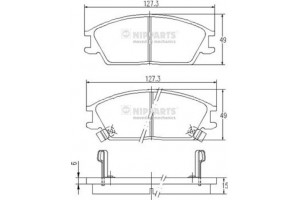 Nipparts Σετ τακάκια, Δισκόφρενα - J3600539