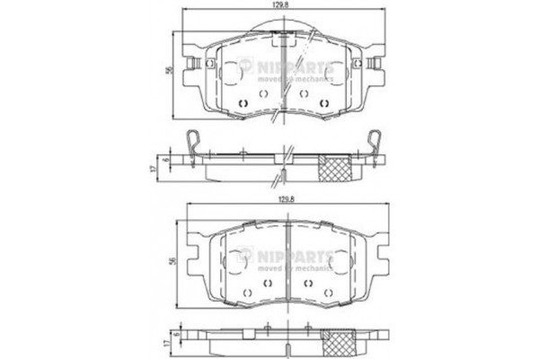 Nipparts Σετ τακάκια, Δισκόφρενα - J3600542