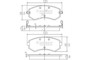 Nipparts Σετ τακάκια, Δισκόφρενα - J3601060