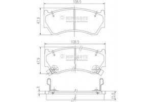 Nipparts Σετ τακάκια, Δισκόφρενα - J3601062