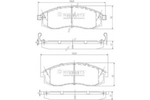 Nipparts Σετ τακάκια, Δισκόφρενα - J3601066