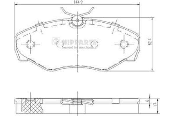 Nipparts Σετ τακάκια, Δισκόφρενα - J3601080