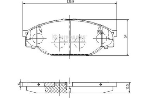 Nipparts Σετ τακάκια, Δισκόφρενα - J3602053