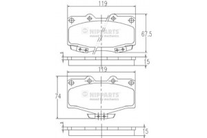 Nipparts Σετ τακάκια, Δισκόφρενα - J3602054