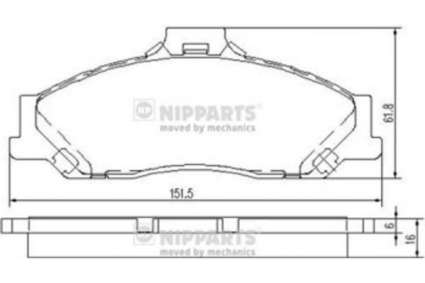 Nipparts Σετ τακάκια, Δισκόφρενα - J3603053