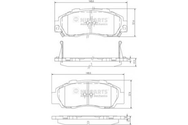 Nipparts Σετ τακάκια, Δισκόφρενα - J3604032