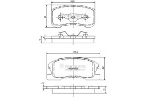 Nipparts Σετ τακάκια, Δισκόφρενα - J3606019