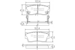 Nipparts Σετ τακάκια, Δισκόφρενα - J3608006