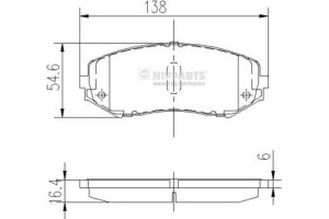 Nipparts Σετ τακάκια, Δισκόφρενα - J3608029