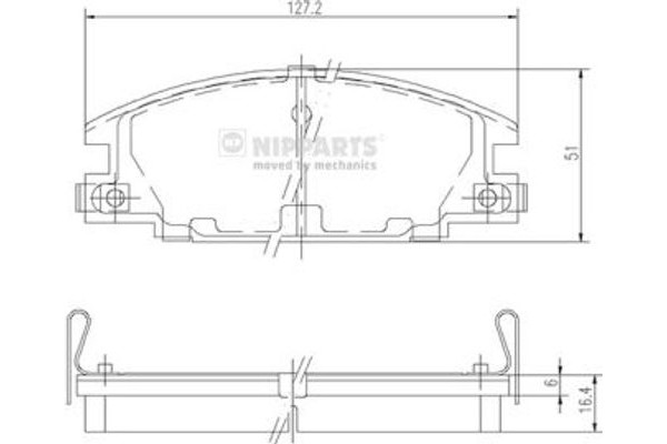 Nipparts Σετ τακάκια, Δισκόφρενα - J3609004