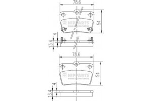 Nipparts Σετ τακάκια, Δισκόφρενα - J3612020