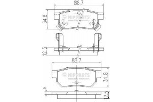 Nipparts Σετ τακάκια, Δισκόφρενα - J3614004