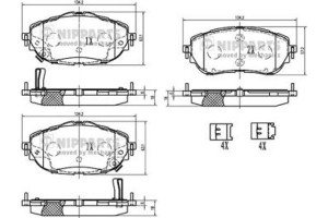 Nipparts Σετ τακάκια, Δισκόφρενα - N3602150