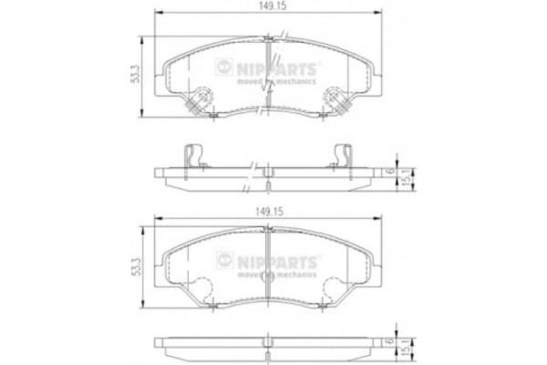 Nipparts Σετ τακάκια, Δισκόφρενα - J3600309