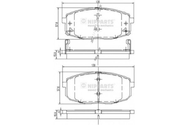 Nipparts Σετ τακάκια, Δισκόφρενα - J3600319 Nipparts Σετ τακάκια, Δισκόφρενα - J3600319