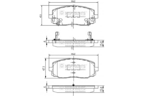 Nipparts Σετ τακάκια, Δισκόφρενα - J3600323 Nipparts Σετ τακάκια, Δισκόφρενα - J3600323