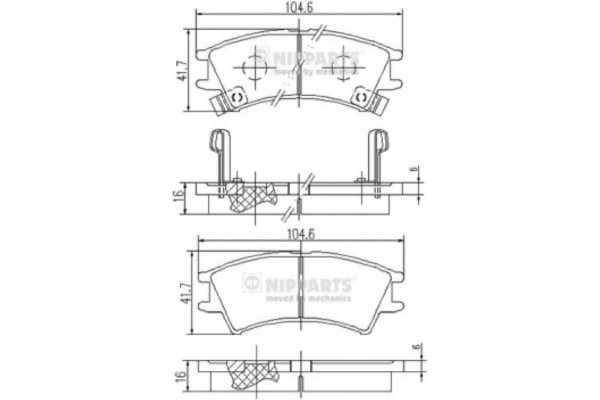 Nipparts Σετ τακάκια, Δισκόφρενα - J3600524
