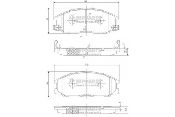 Nipparts Σετ τακάκια, Δισκόφρενα - J3600526