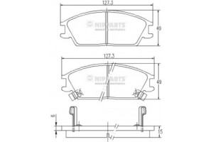 Nipparts Σετ τακάκια, Δισκόφρενα - J3600539