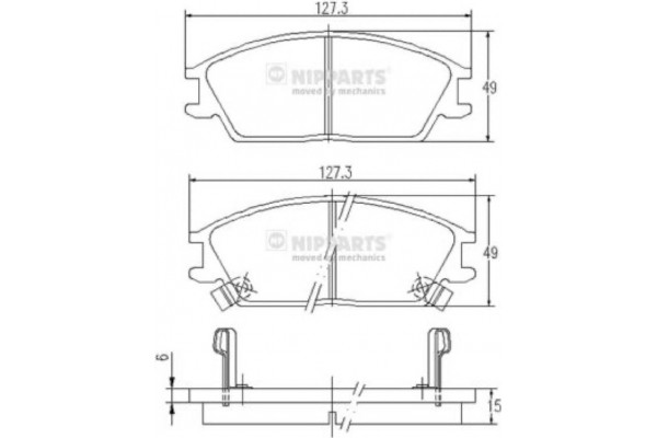 Nipparts Σετ τακάκια, Δισκόφρενα - J3600539