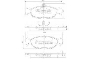 Nipparts Σετ τακάκια, Δισκόφρενα - J3600901