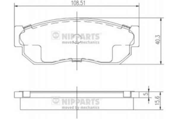 Nipparts Σετ τακάκια, Δισκόφρενα - J3601001 Nipparts Σετ τακάκια, Δισκόφρενα - J3601001
