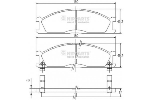 Nipparts Σετ τακάκια, Δισκόφρενα - J3601037