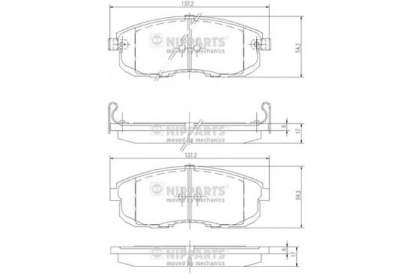 Nipparts Σετ τακάκια, Δισκόφρενα - J3601044