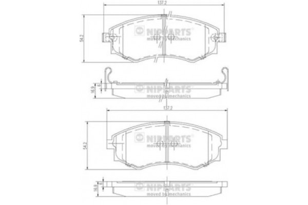 Nipparts Σετ τακάκια, Δισκόφρενα - J3601055 Nipparts Σετ τακάκια, Δισκόφρενα - J3601055